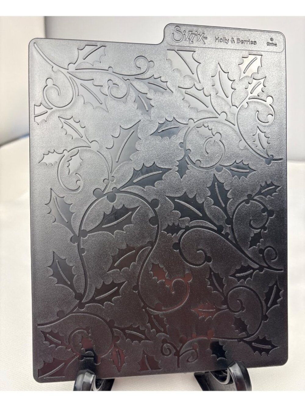 Sizzix Embossing Plate Wishes & Kisses-Holly & Berries Crafting 5"x7"